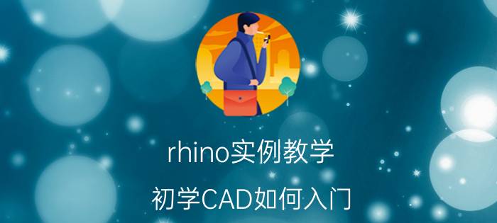 rhino实例教学 初学CAD如何入门？